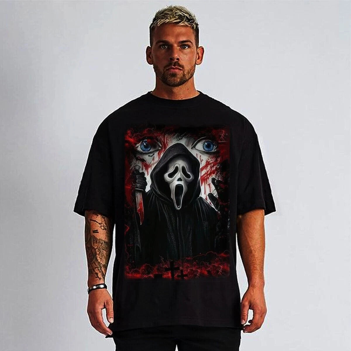 SCREAM GHOST FACE MASK SCARY MOVIE HALLOWEN HORROR T SHIRTS MEN’S SIZES