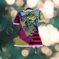 DSQUARED2 Punk Graphic Mesh OverlayStatement Top XS NWT With Safer Pins & Mesh