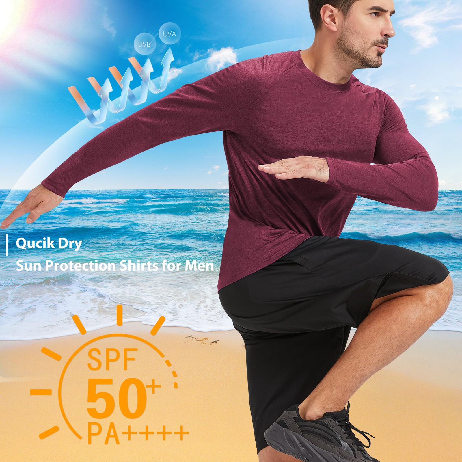 4-7 Pack Long Sleeve Shirts for Men Quick Dry Moisture Wicking Mens Long Slee... gallery