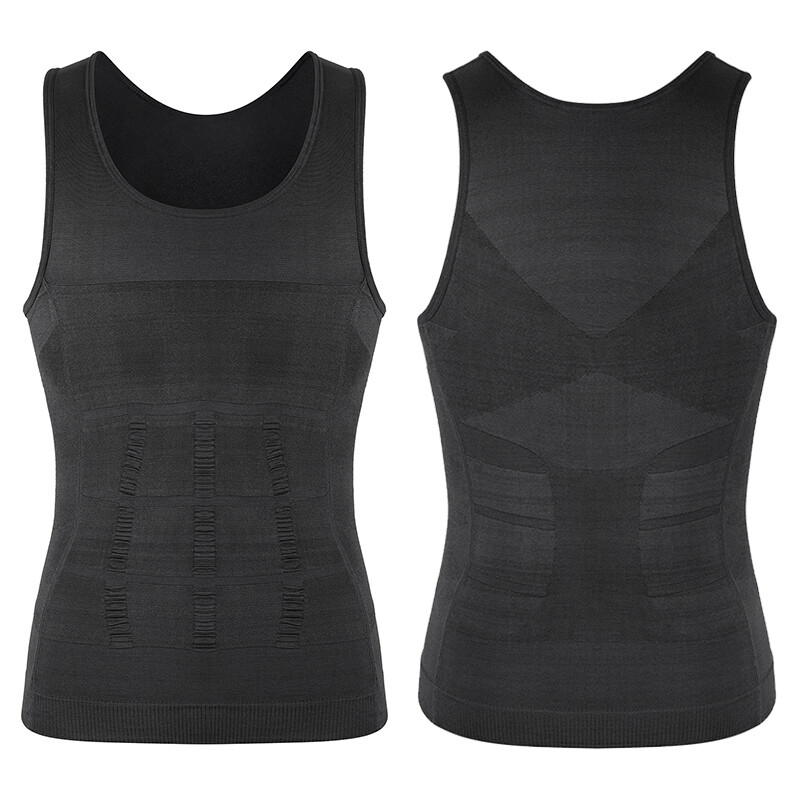 US Men Slimming Body Shaper Shirt Full Waist trainer Shapewear Corsets Gym Vest gallery