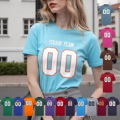 Personalized Print T-Shirts, Custom Cotton Tops Tee – Add Any Name/Number/Photo