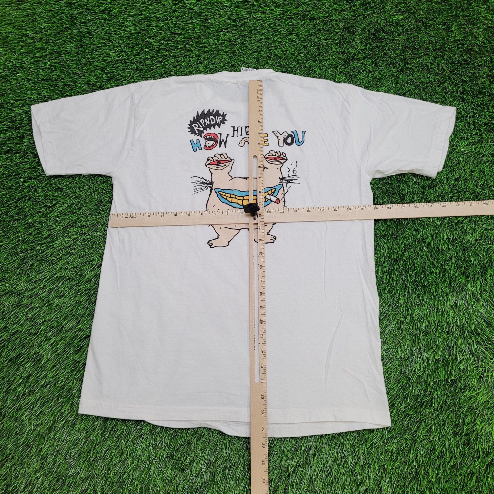 Vintage Y2K Funny Stoner Humor Shirt S/M 20x26 White Rip-n-Dip gallery