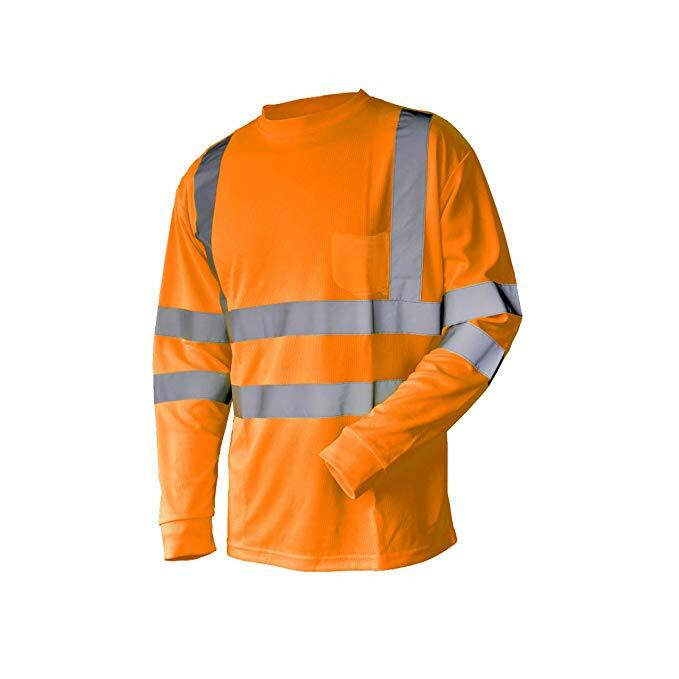 L&M Hi Vis T Shirt ANSI Class 3 Reflective Tape Safety Long Short Sleeve gallery