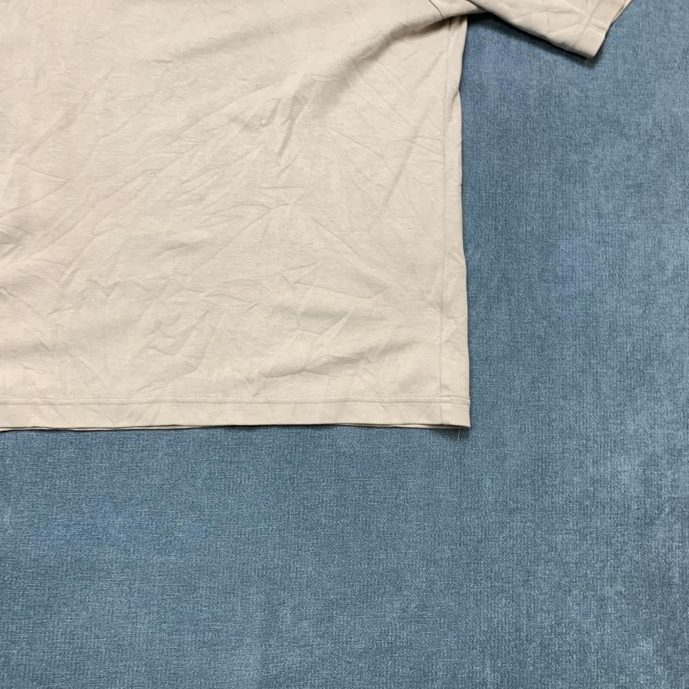 Uniqlo AIRism Oversized T-Shirt Mens Medium Beige Cotton Wide Fit Drop Shoulder gallery