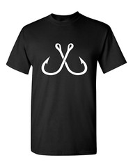 Fishing Lifestyle T-shirt Fishing Hooks T-Shirt Parody Graphic Outdoor Tee