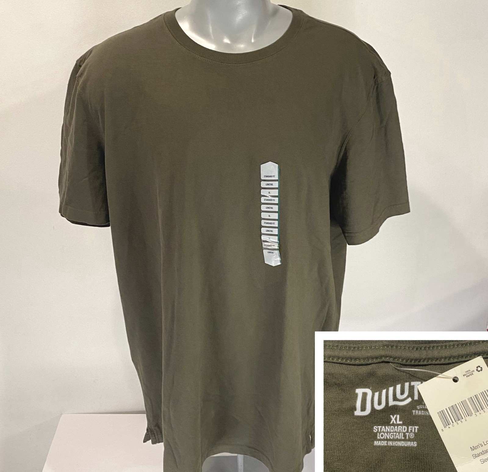 Duluth Trading Mens XL Standard Fit Longtail T-Shirt Short Sleeve Tee Olive New gallery