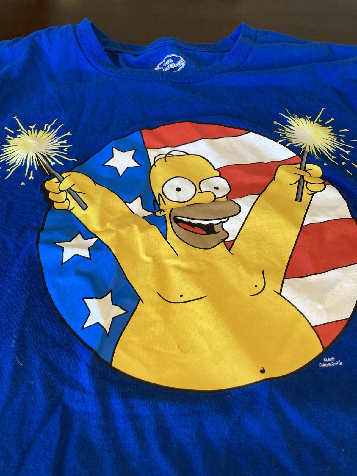 The Simpsons Homer 4th of July Flag and Sparkler T-shirt Size Medium Patriotic gallery