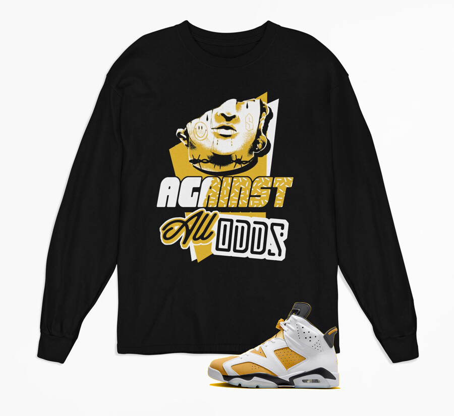 All Odds Long Sleeve Shirt to Match Jordan 6 Retro Yellow Ochre CT8529-170