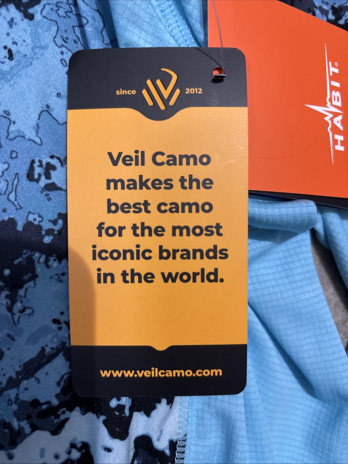 Habit Mens 2XL Summit View Hooded UPF 50+ Performance Layer Veil Camo Aqua Blue gallery