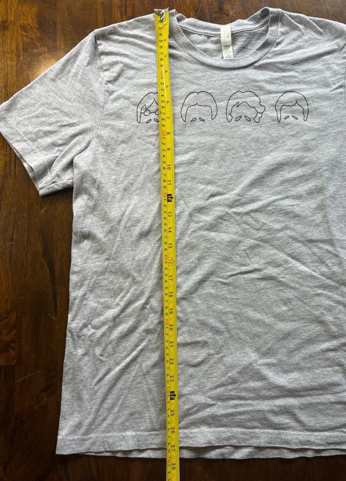 The Beatles Bella+Canvas Minimalist Line Art Short Sleeve Grey T-Shirt-Size L gallery