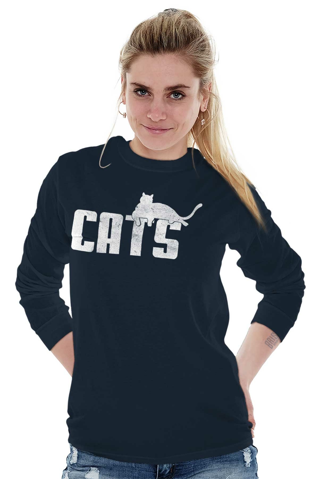 Cats Athletic Sports Classic Pet Owner Novelty Graphic Long Sleeve Tee gallery