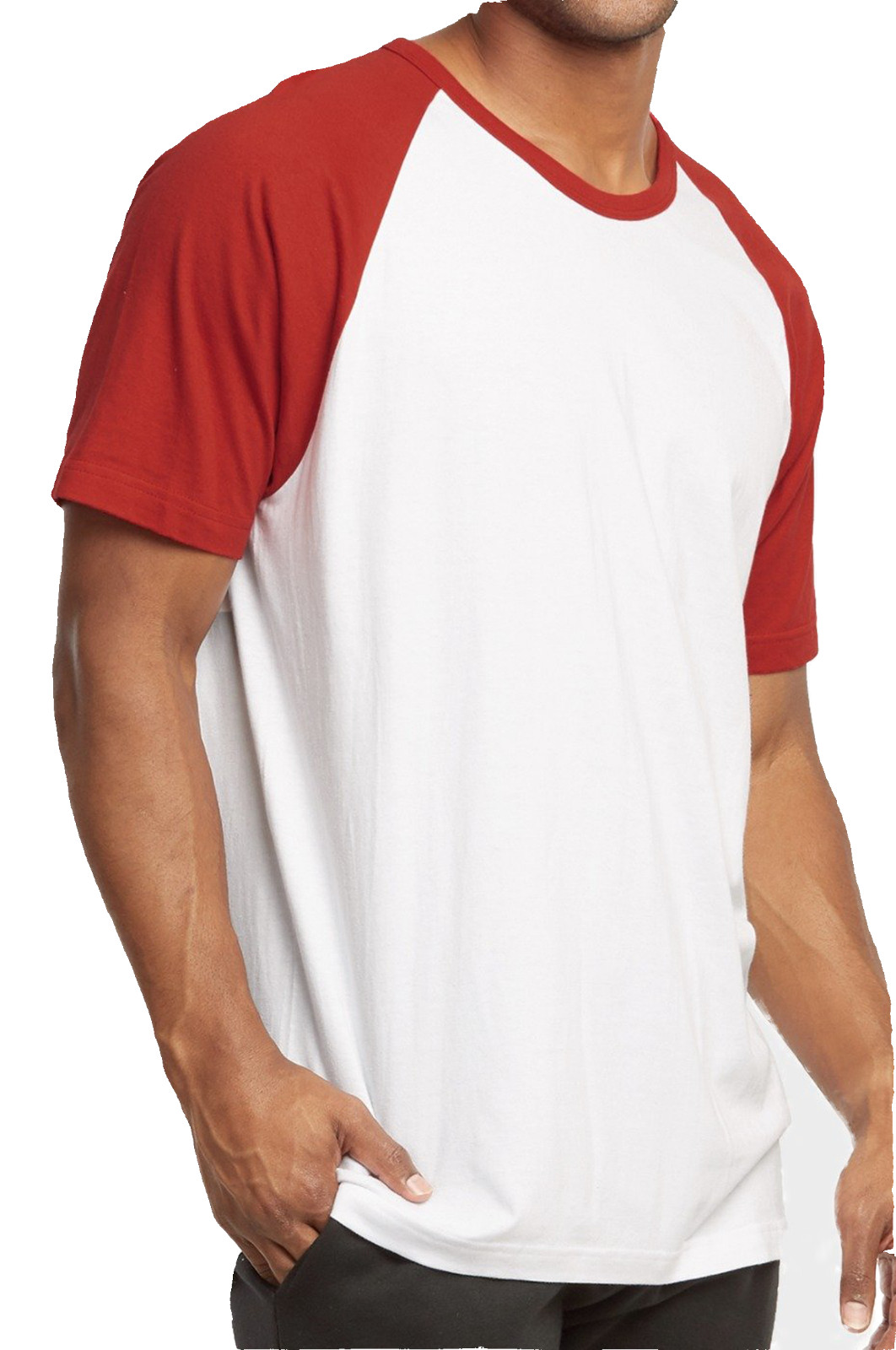 Raglan Baseball Tee-Shirt Premium Cotton Jersey Short Sleeve Men's New Two Tone gallery