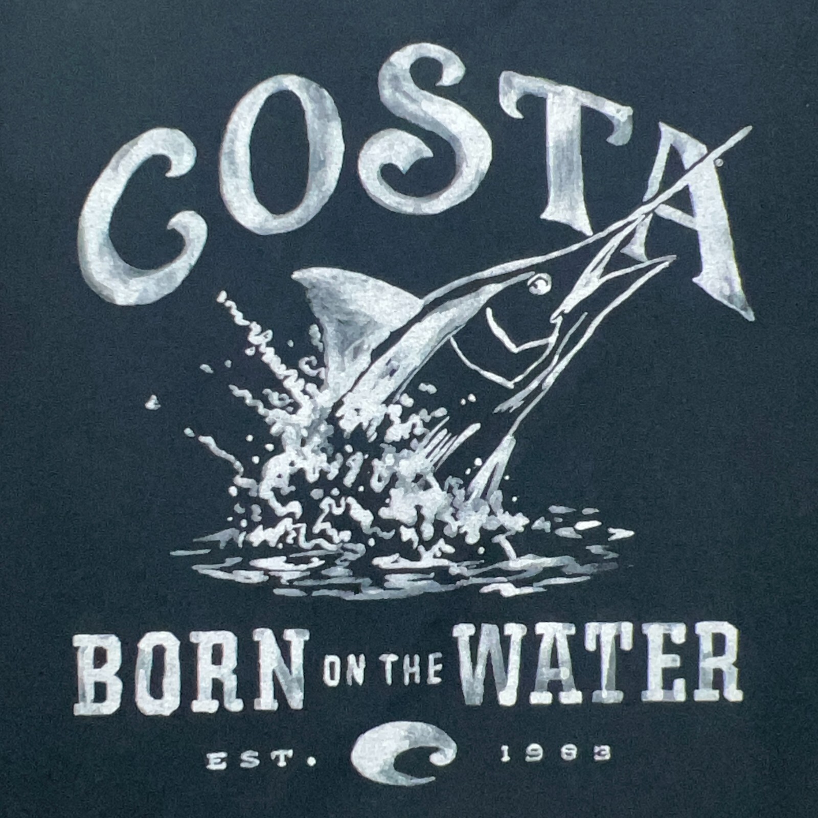 COSTA DEL MAR T Shirt Mens Medium Black Short Sleeve Born On The Water Marlin gallery