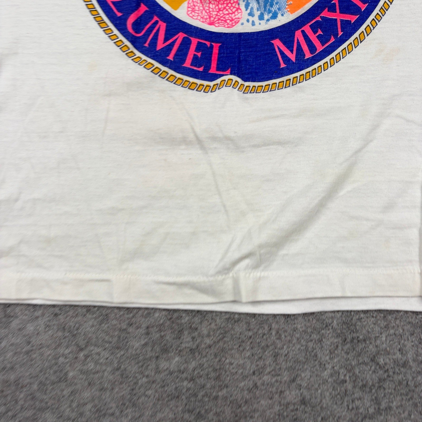 Vintage Palancar Reef Cozumel Mexico Tank Top Mens XL White Souvenir Fish 90s gallery