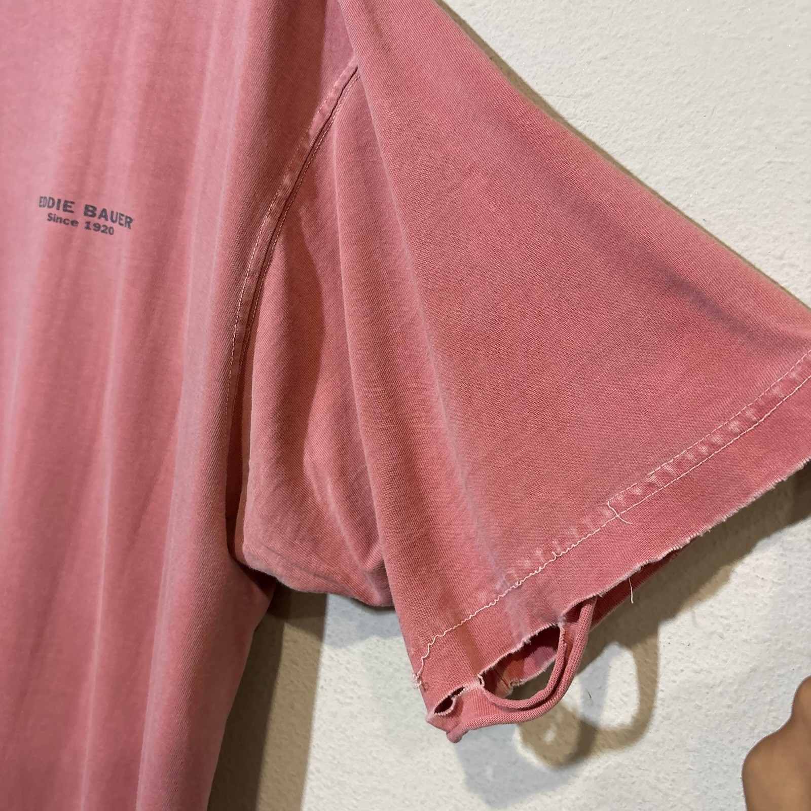 Vintage Eddie Bauer Y2K Distressed Sun Fade Distressed Men’s 2XL PINK T Shirt gallery