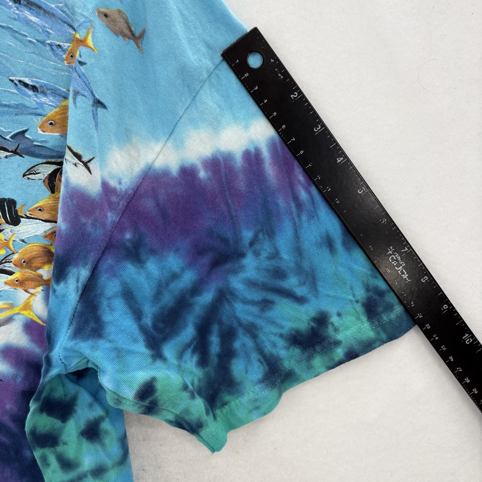 Vintage Liquid Blue Shirt Mens XL Blue Dolphin Sea Life Tie Dye Graphic 2000 gallery
