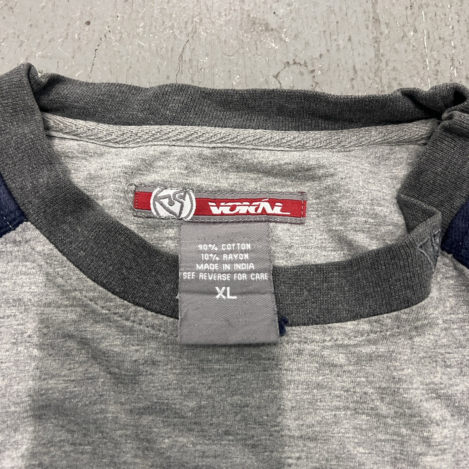 Vintage VOKAL Men's Cubana Shirt Size XL Grey/Blue T Shirt Embroidered Nelly gallery