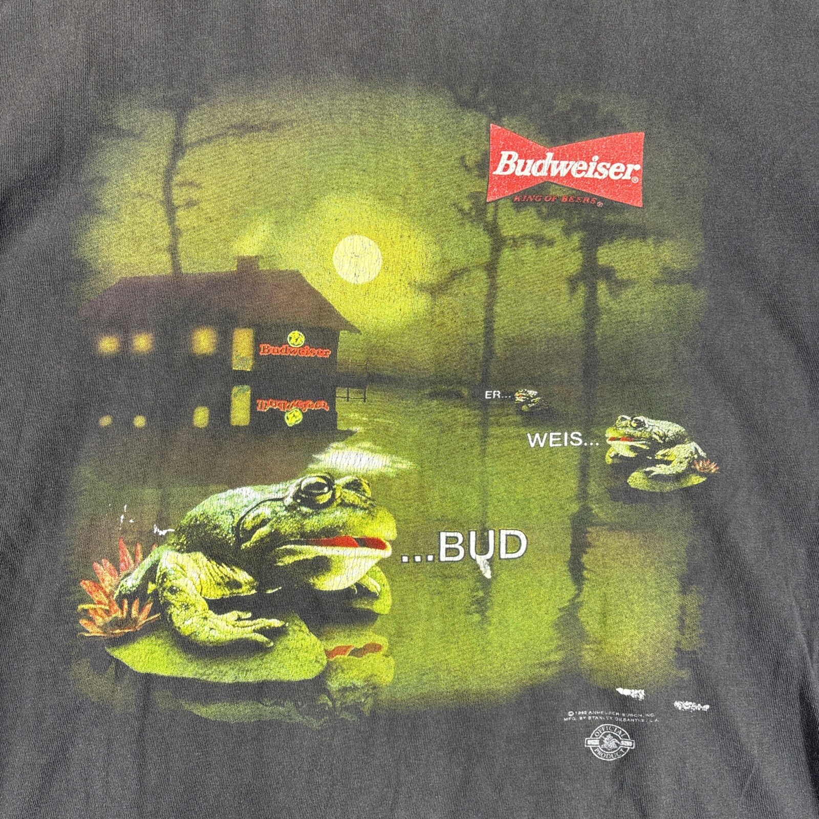 Vintage 1996 Budweiser T-Shirt Bud Weis Er Frogs Lilly Pads Sz LARGE gallery