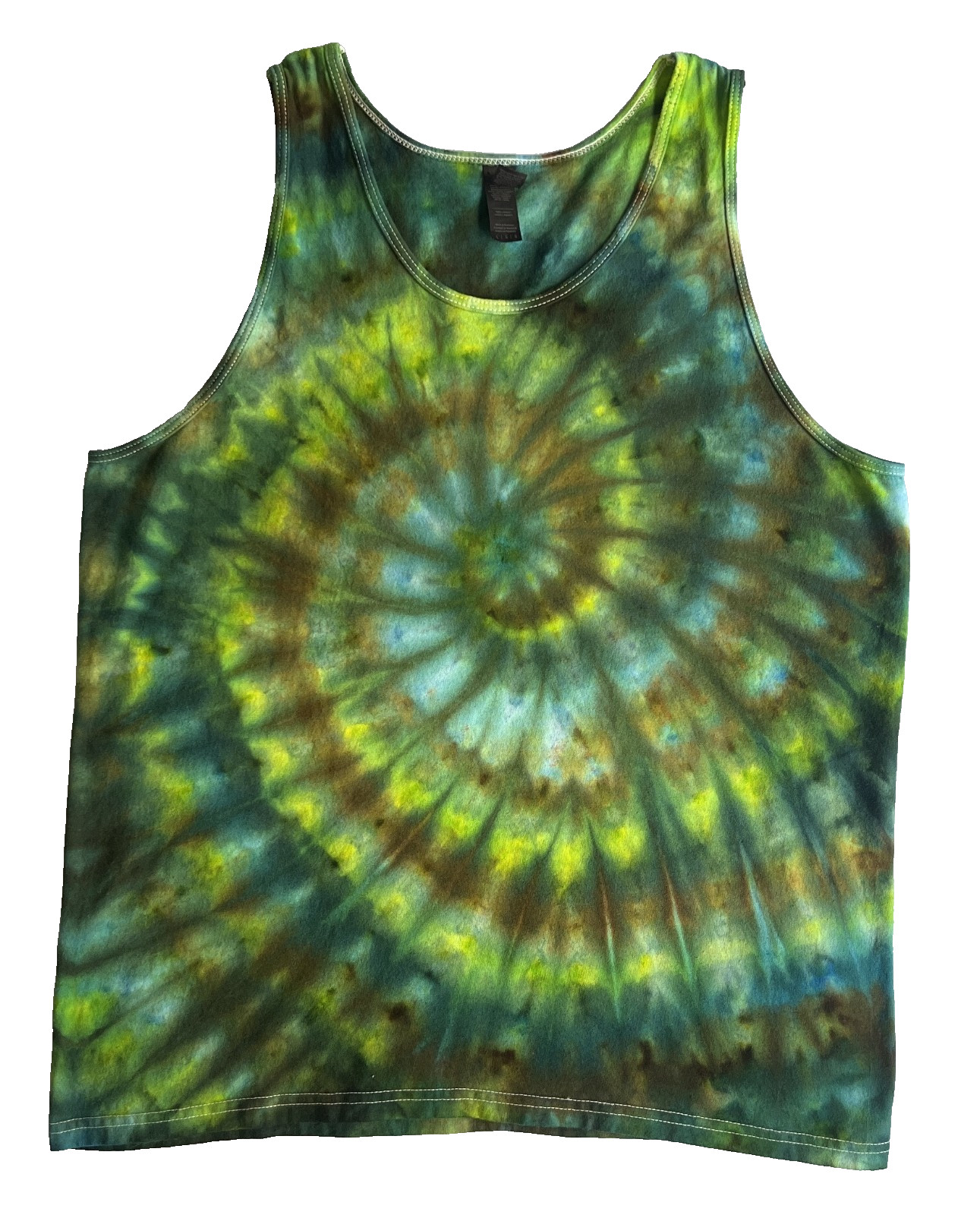 NEW Spiral Ice Tie Dye T-Shirt, Mens L Tank Top, Pond Green gallery