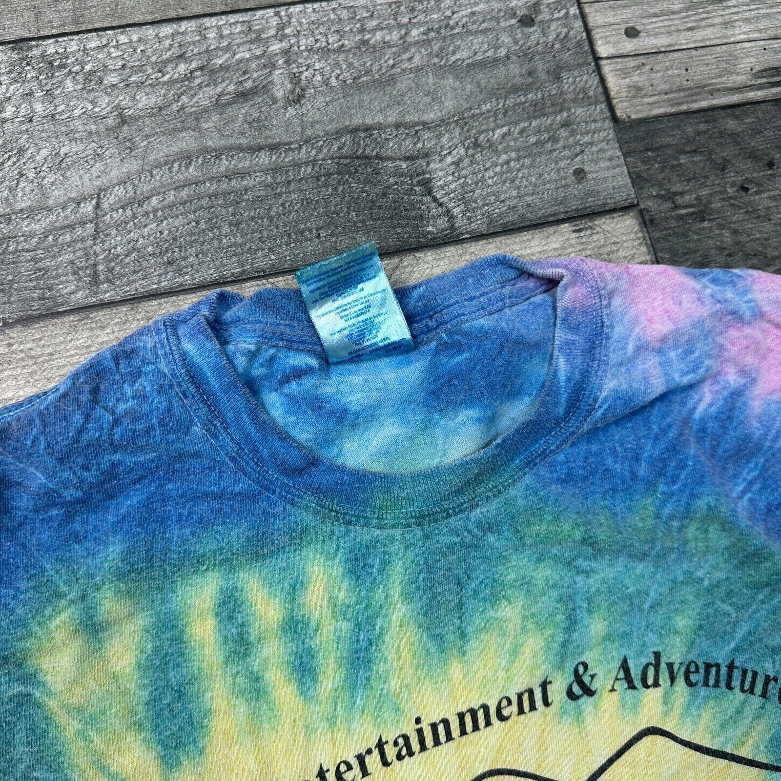 Gildan Tie Dye T-Shirt Graphic Print Multicoloured Mens Medium gallery