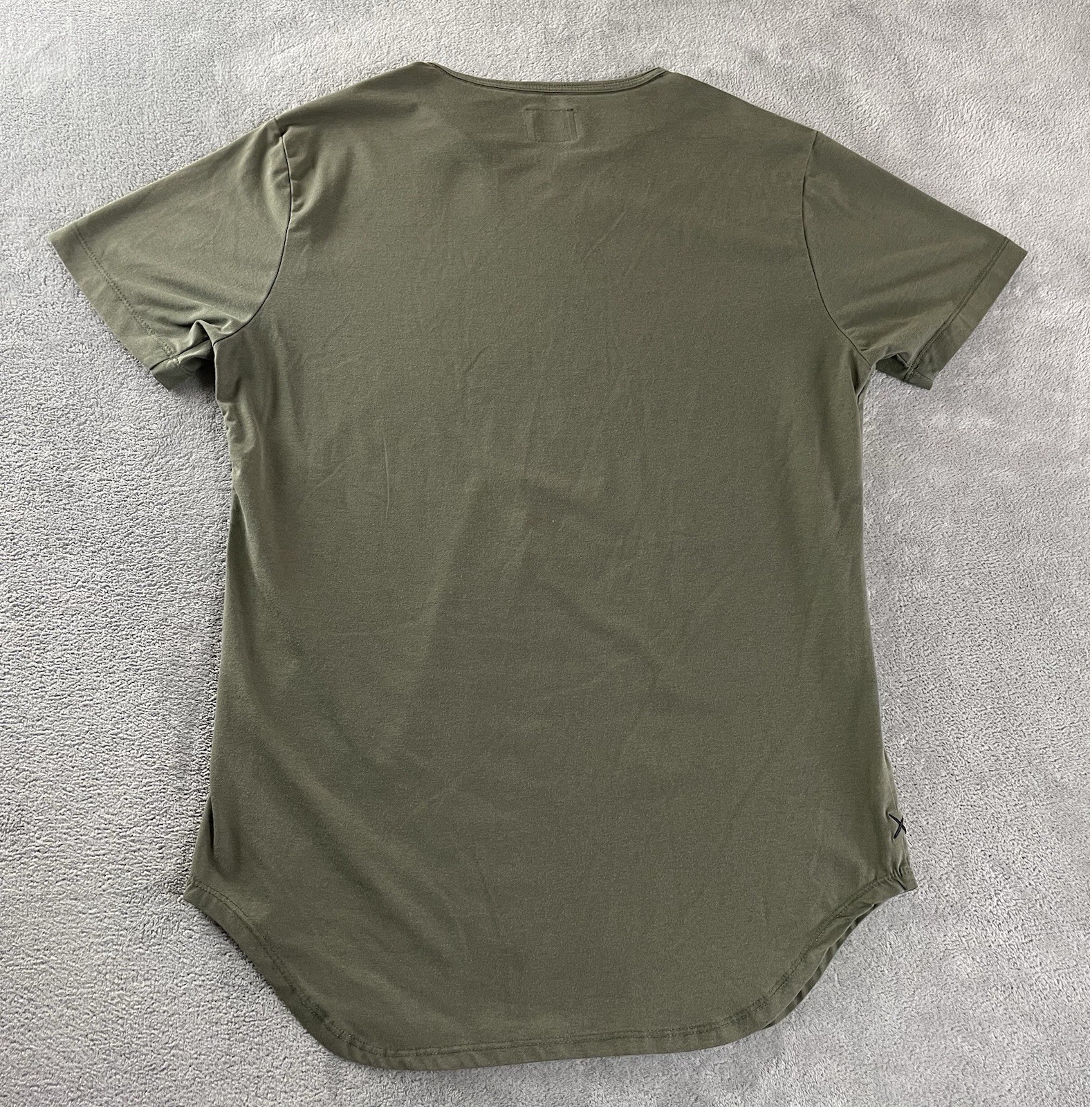 Cuts Clothing Elongated T Shirt Men Medium / S Tall Olive Green Crew Neck Tee gallery