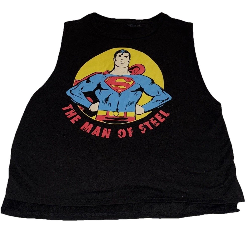 Superman Small Multicolor Polyester/Rayon Sleeveless Tank Top