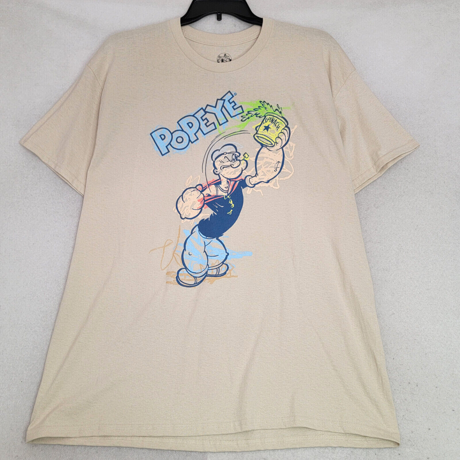 POPEYE THE SAILOR MAN Shirt Mens Extra Large XL Beige Casual Coloring Book NWT gallery