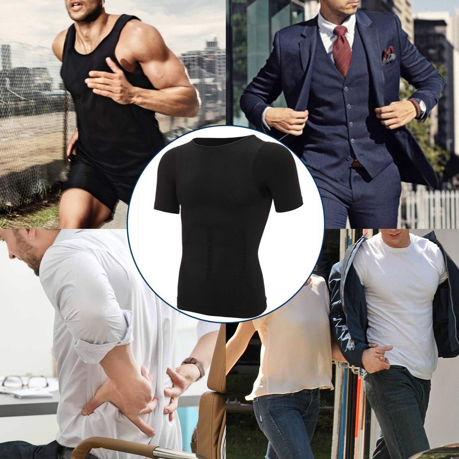 Fajas Para Hombres Faja Reductora De Hombre Men Tee Shaper Tummy Control T shirt gallery