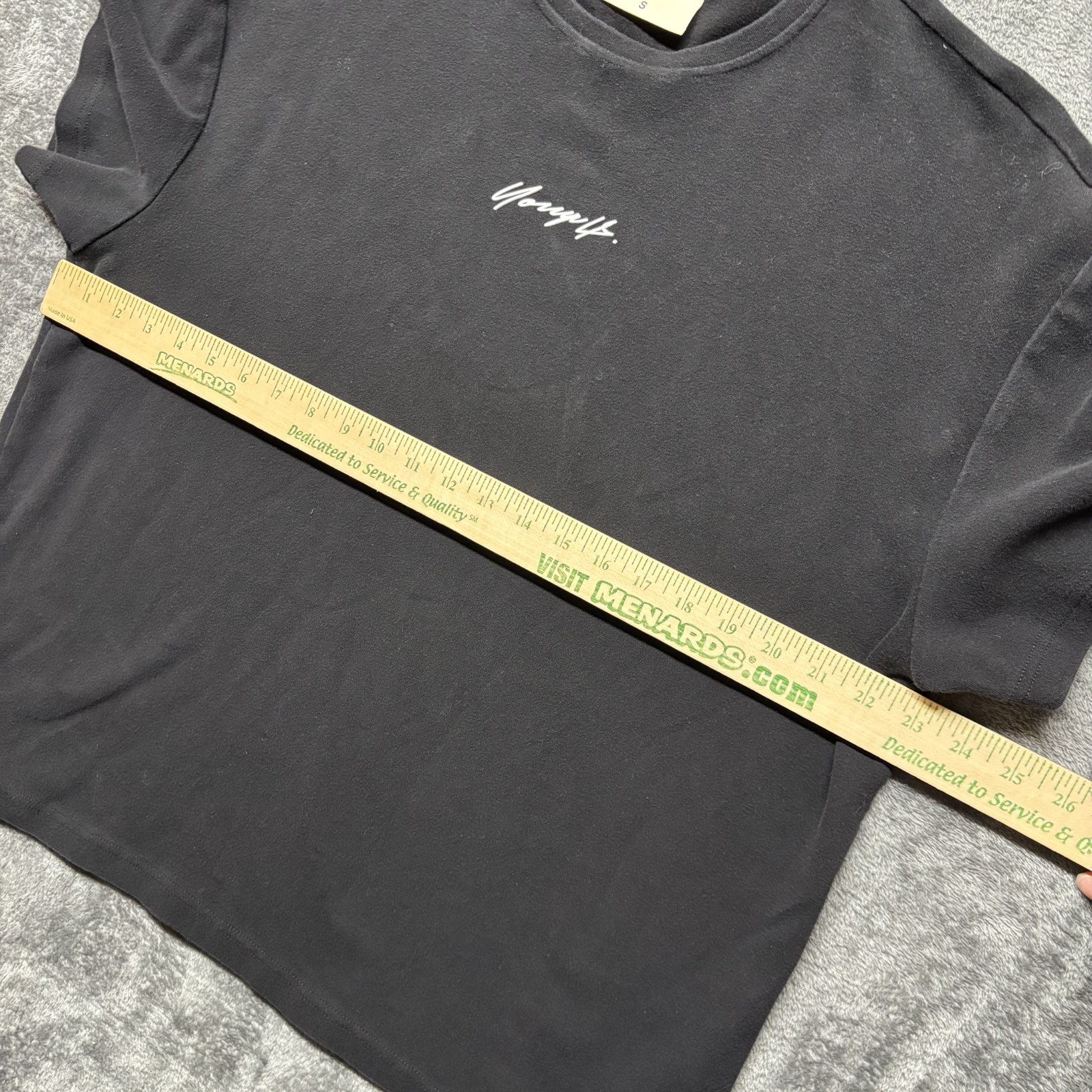 Youngla Shirt Mens Small Black Oversized Short Sleeve Los Angeles Logo Stretch gallery