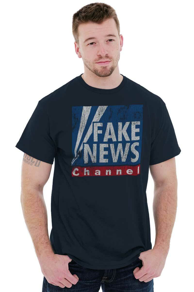 Fake News President Donald Trump Political Womens or Mens Crewneck T Shirt Tee gallery