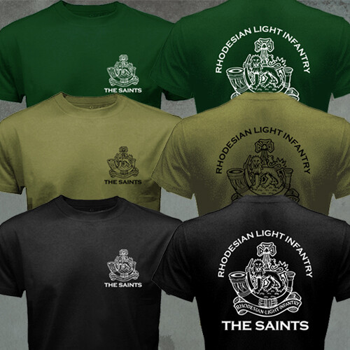 RLI Commando Rhodesian Light Infantry Bush War Army Military Motto T-shirt gallery