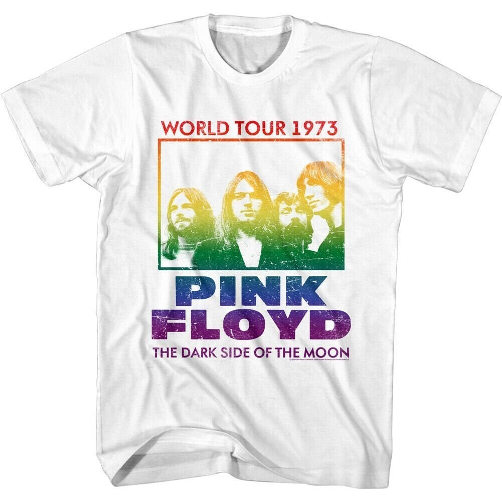 Psychedelic Rock Band World Tour 1973 Rainbow Album Style T Shirt White - T625 gallery