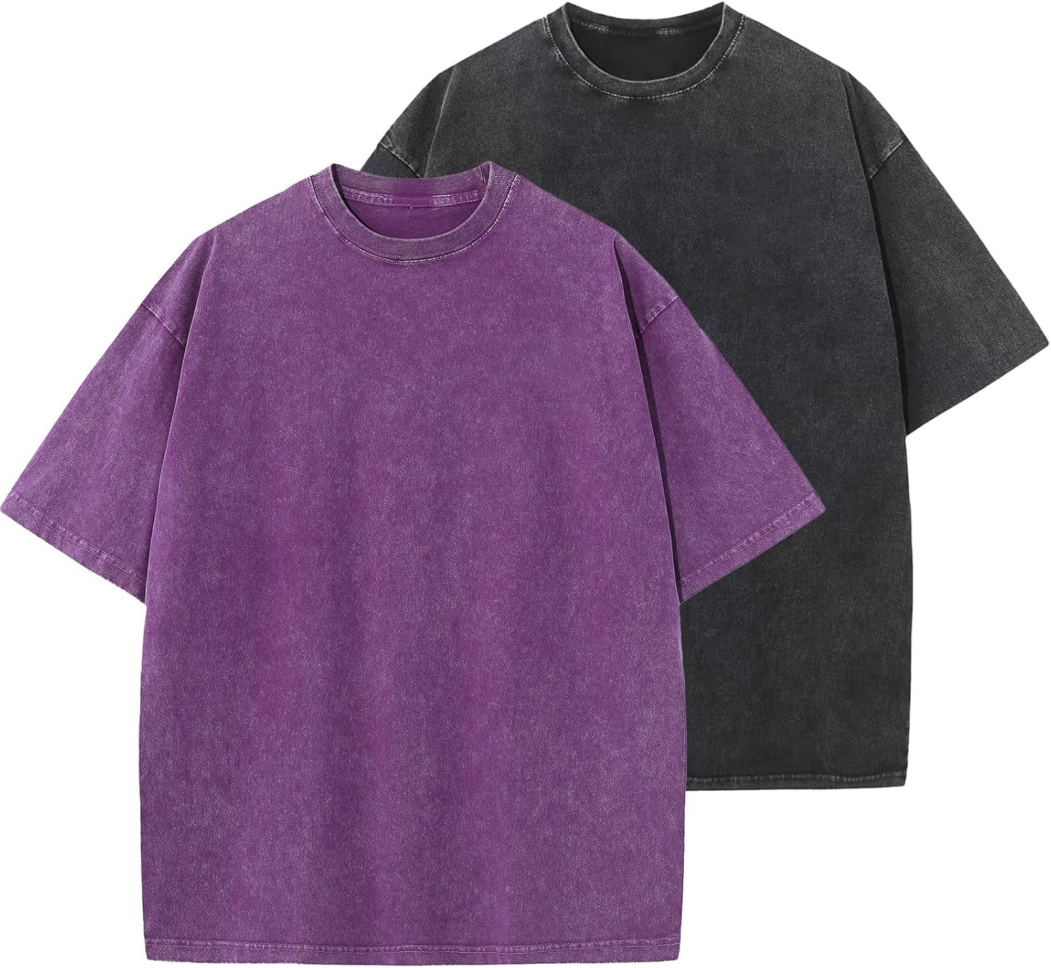 Men’s Oversized Vintage Acid Wash T-Shirt 100% Cotton Loose Fit Streetwear Tee gallery