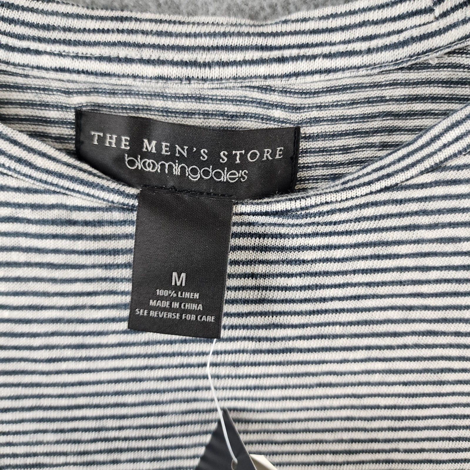 The Men's Store at Bloomingdale's Striped Linen Tee Men's Size Medium Dark Slate gallery
