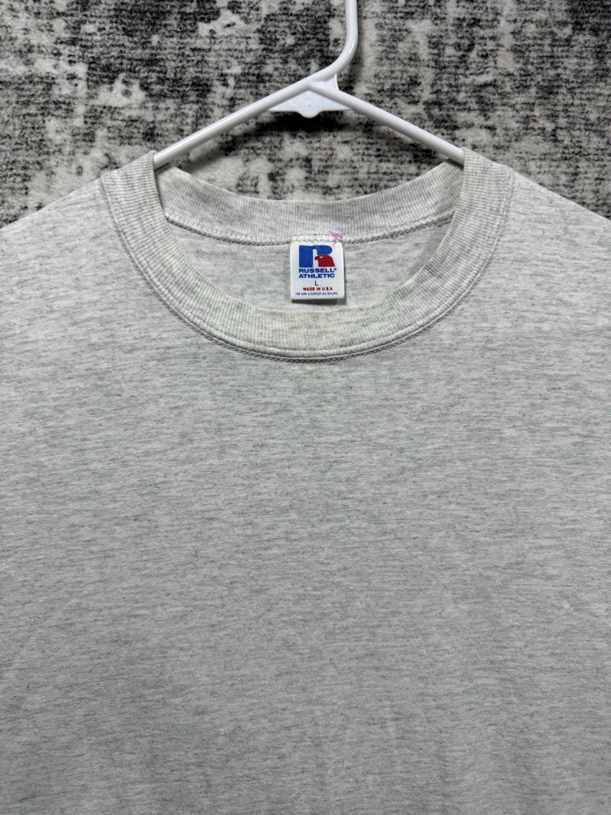 Vintage Russell Athletic Blank T Shirt Men’s Size Large Gray USA Made 90s gallery