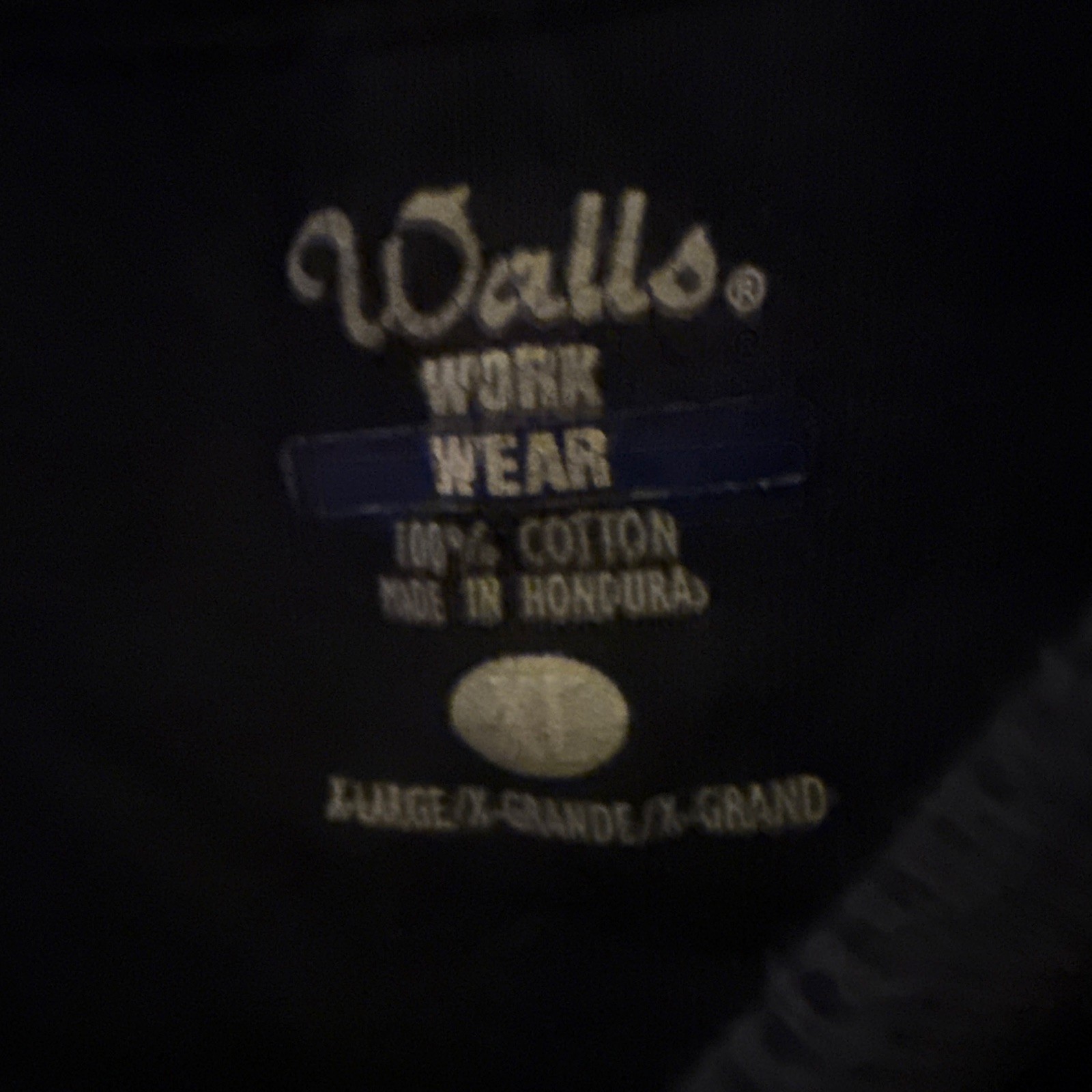 Walls Work Wear Men's Navy Sleeveless Pocket Logo T-Shirt XL Crew Neck Cotton gallery