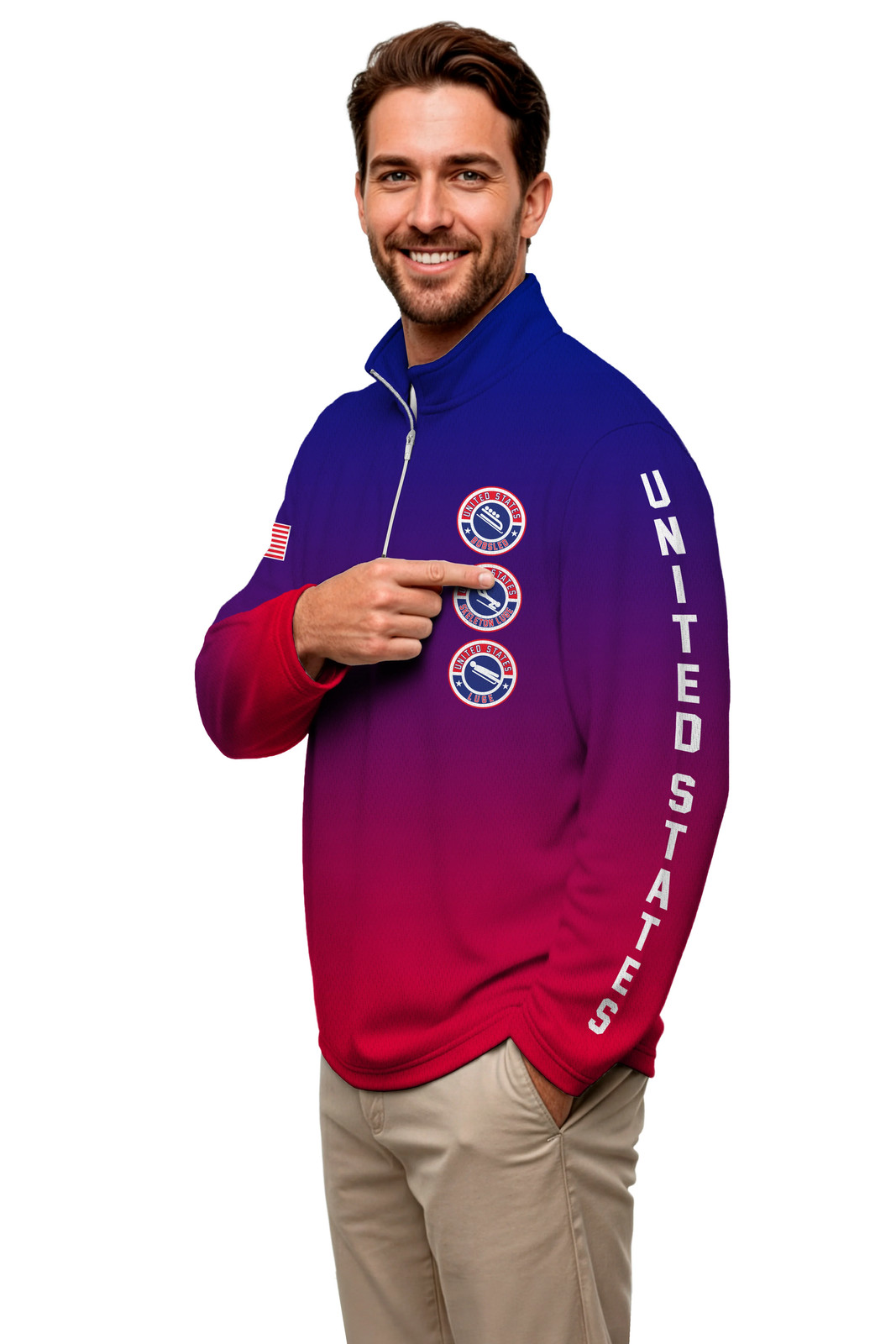 United States Bobsled Lightweight Faded 1/4 Zip Pullover gallery