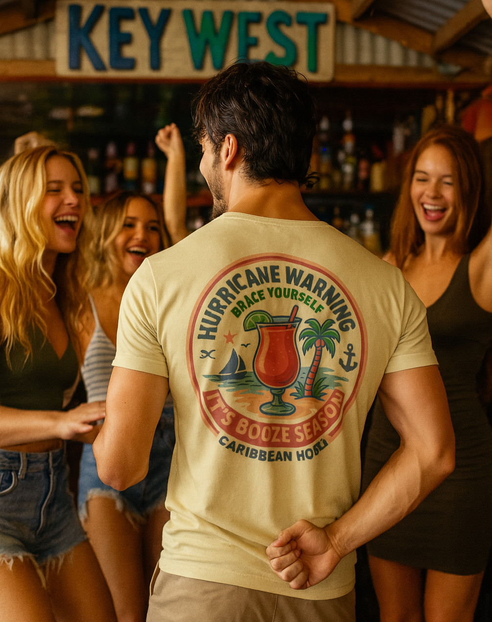 Caribbean Hobo Hurricane warning t-shirt Key West drink rum tequila island gallery