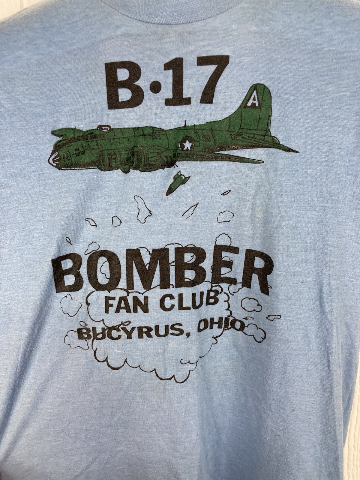 Vtg B17 Bomber Fan Club T Shirt Bucyrus Ohio Screen Stars Polycotton Small gallery