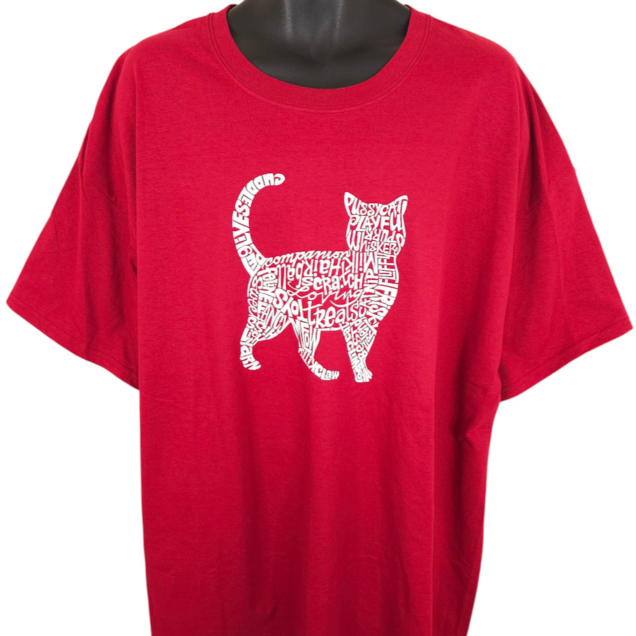 Cat T Shirt Mens Size 3XL Red Word Pop Art Tee gallery