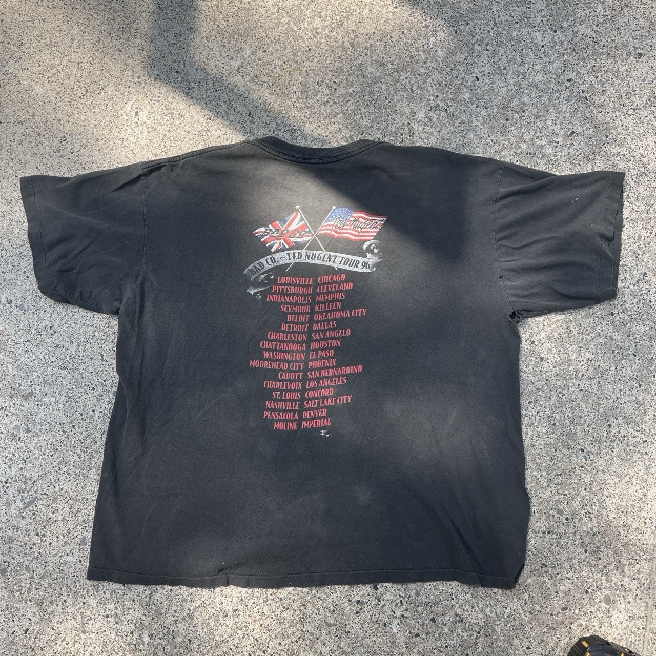 Vintage Bad Co Ted Nugent Band Tour T-Shirt Size L Distressed Faded Grunge gallery