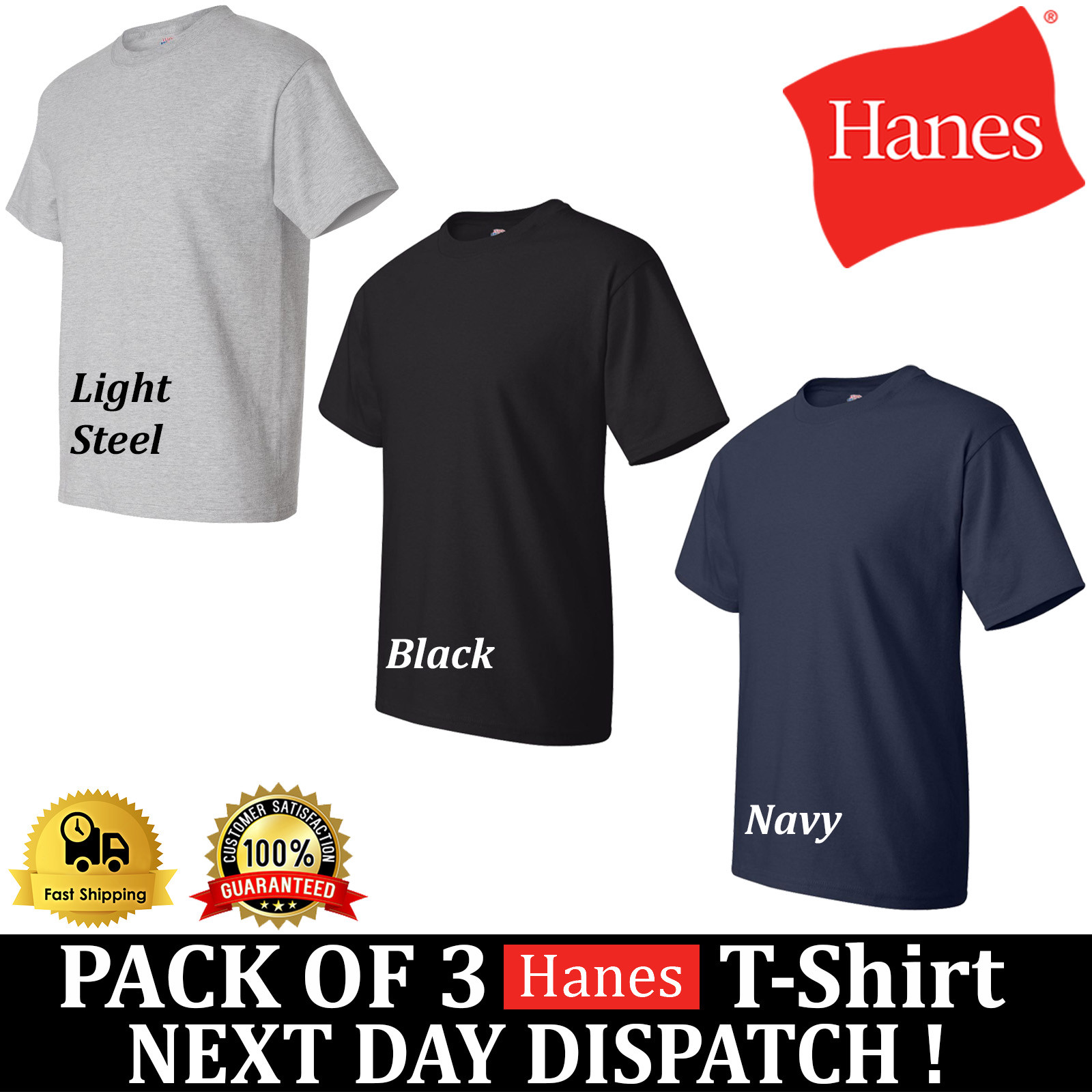 3 PACK Hanes Mens Beefy-T T-Shirt 100% Cotton Lowest Price T Shirt 5180 S-2XL gallery