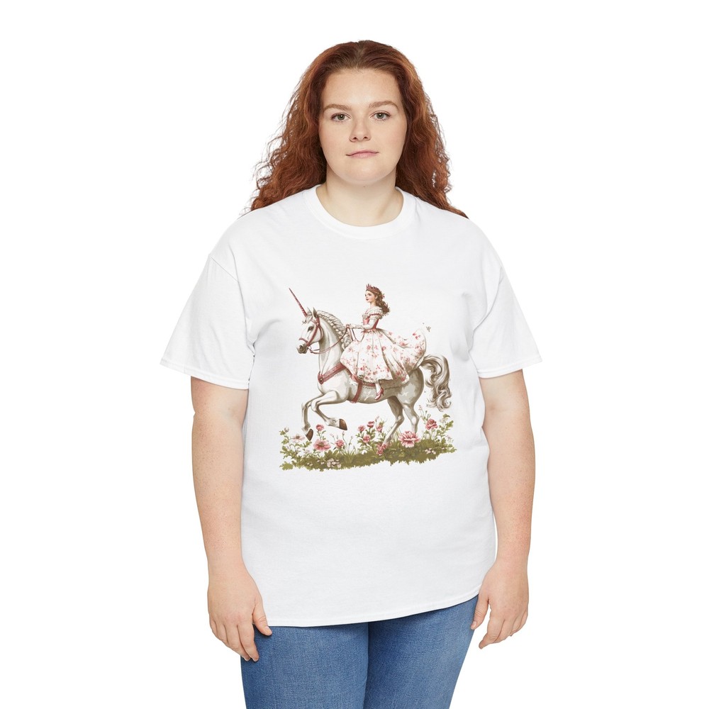 Little Princess Riding a Unicorn Cryptozoology T-Shirt | Cryptid Tee | Unicorn