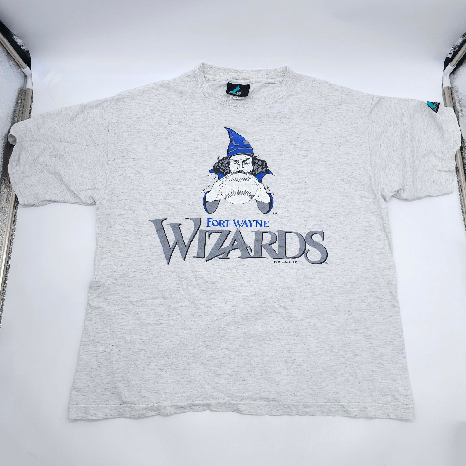 1993 Fort Wayne Wizards Single Stitch Large Gray Baseball Shirt MiLB MLB gallery