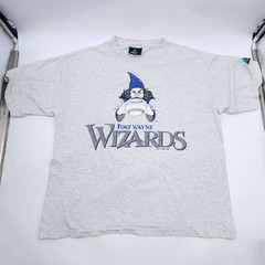 1993 Fort Wayne Wizards Single Stitch Large Gray Baseball Shirt MiLB MLB