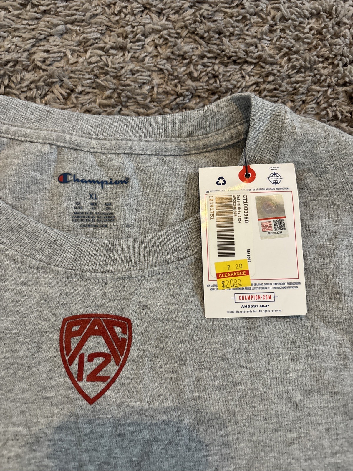 Champion Stanford Diving Graphic Tee Cardinal Red Gray PAC-12 Men’s Size XL NWT gallery