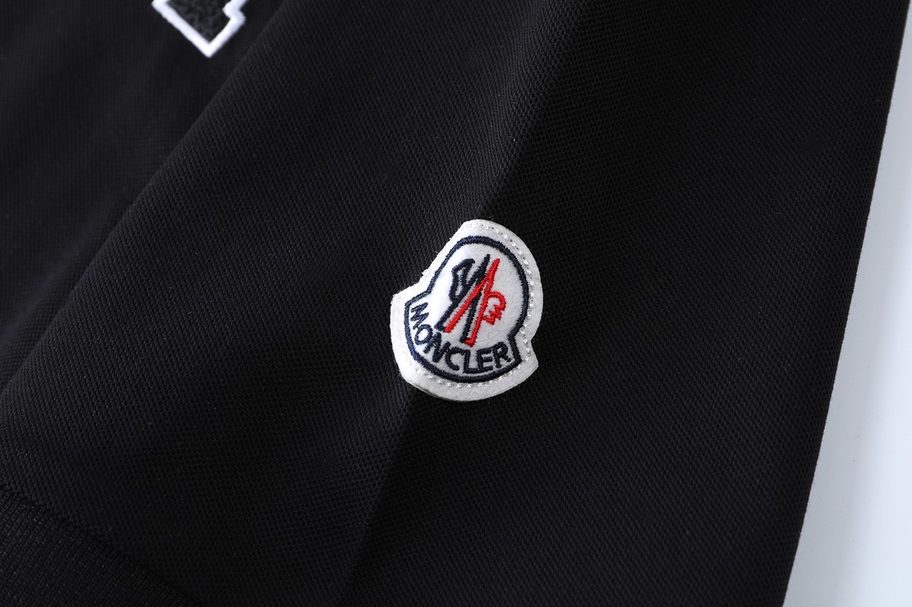 Moncler Black Men's M-Embroidered Polo Shirt L gallery