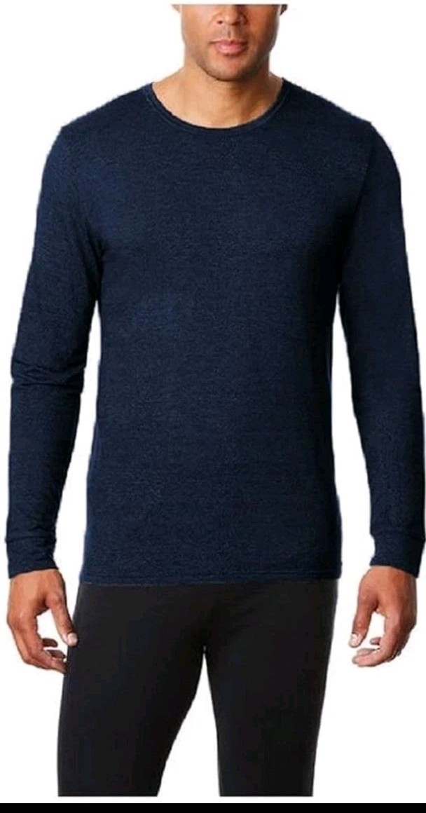32 Degrees Heat Men’s Shirt Medium Navy Long Sleeve Crew Performance Mesh (84JL) gallery