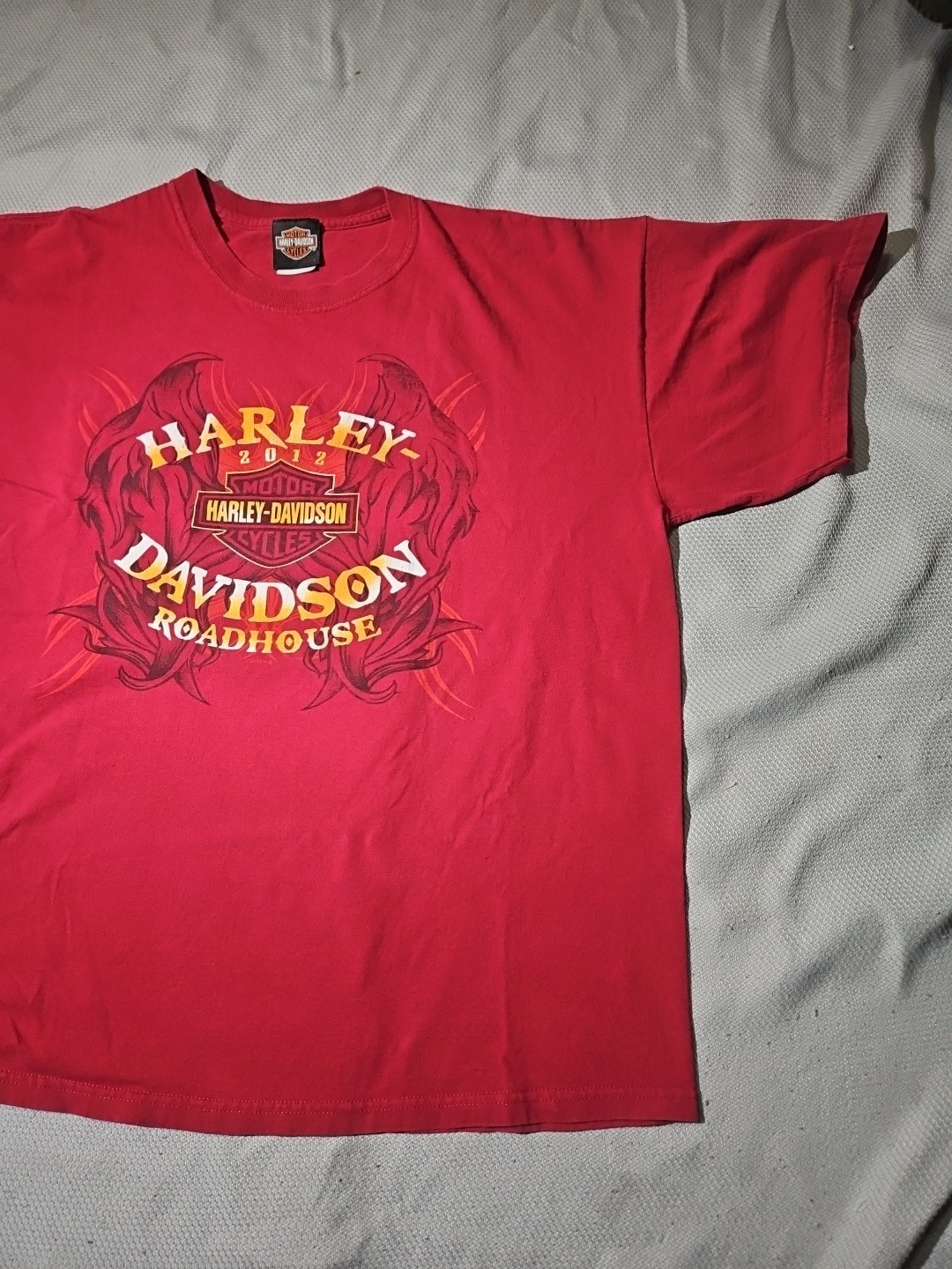 Harley Davidson Shirt Mens XL Red Roadhouse Graphic Print Motorcycle Biker Tee gallery
