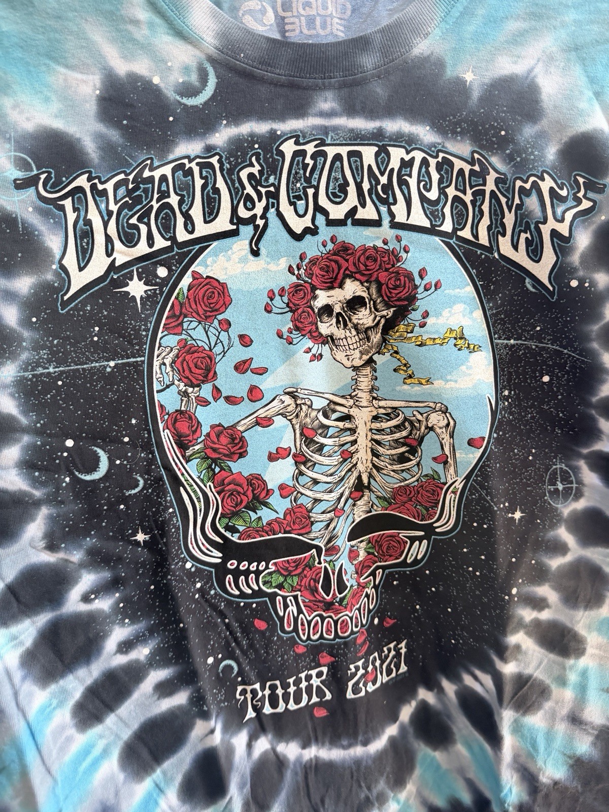 Grateful Dead & Company Liquid Blue 2021 Tour T Shirt Size XL Blue Black Tie Dye gallery